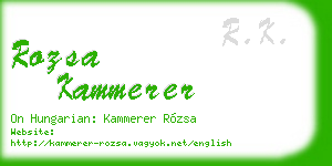 rozsa kammerer business card